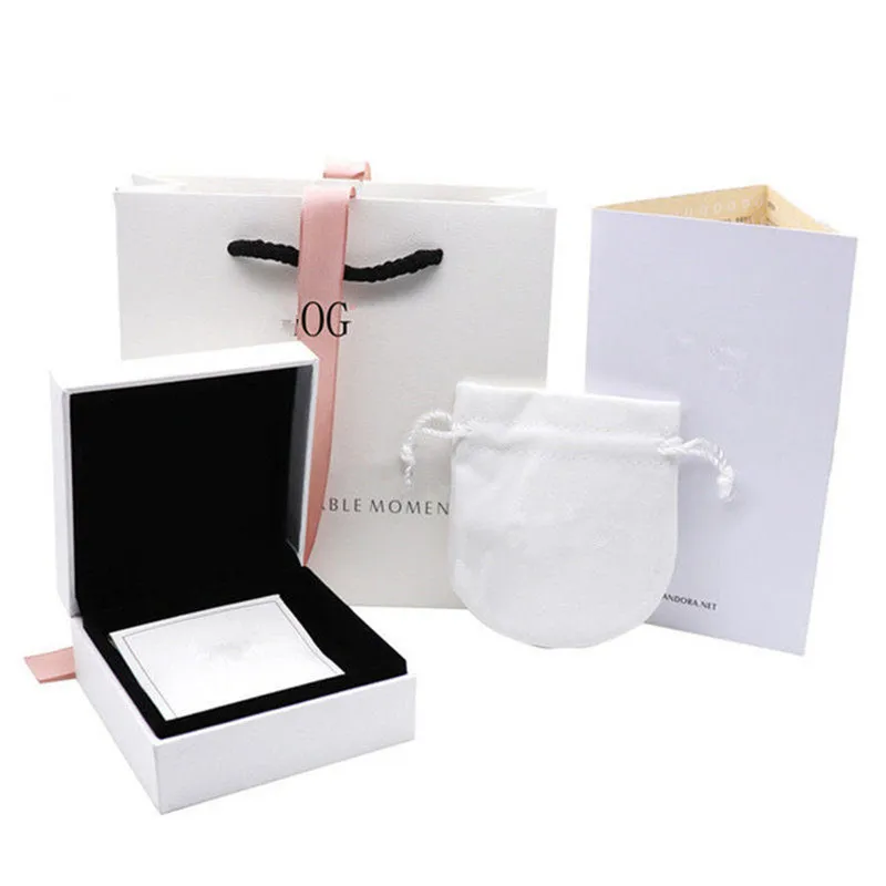 

1:1 Classic Package Bracelet Box Wipe Silver Cloth Instruction Manual Velvet Bag Handbag Fit Pandora Rings Beads Necklace