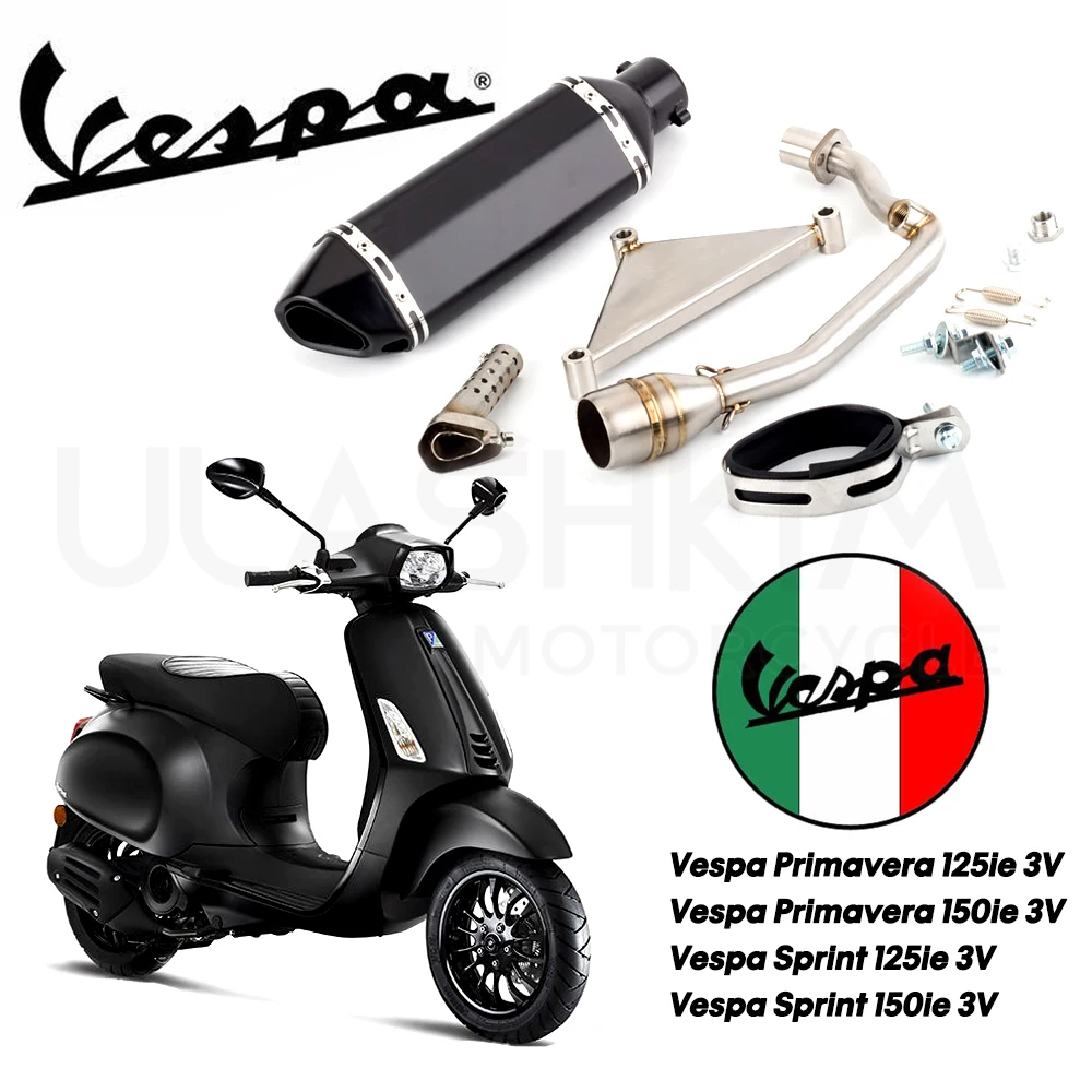 

Slip On For Vespa Sprint 150 Vespa Primavera 150 IGet Sprint 150 IGet 2016-2020 Exhaust Pipe Motorcycle Exhaust Muffler