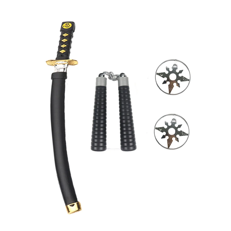 Детский японский самурайский меч ниндзя нож нунчаку дартс игрушки имитация