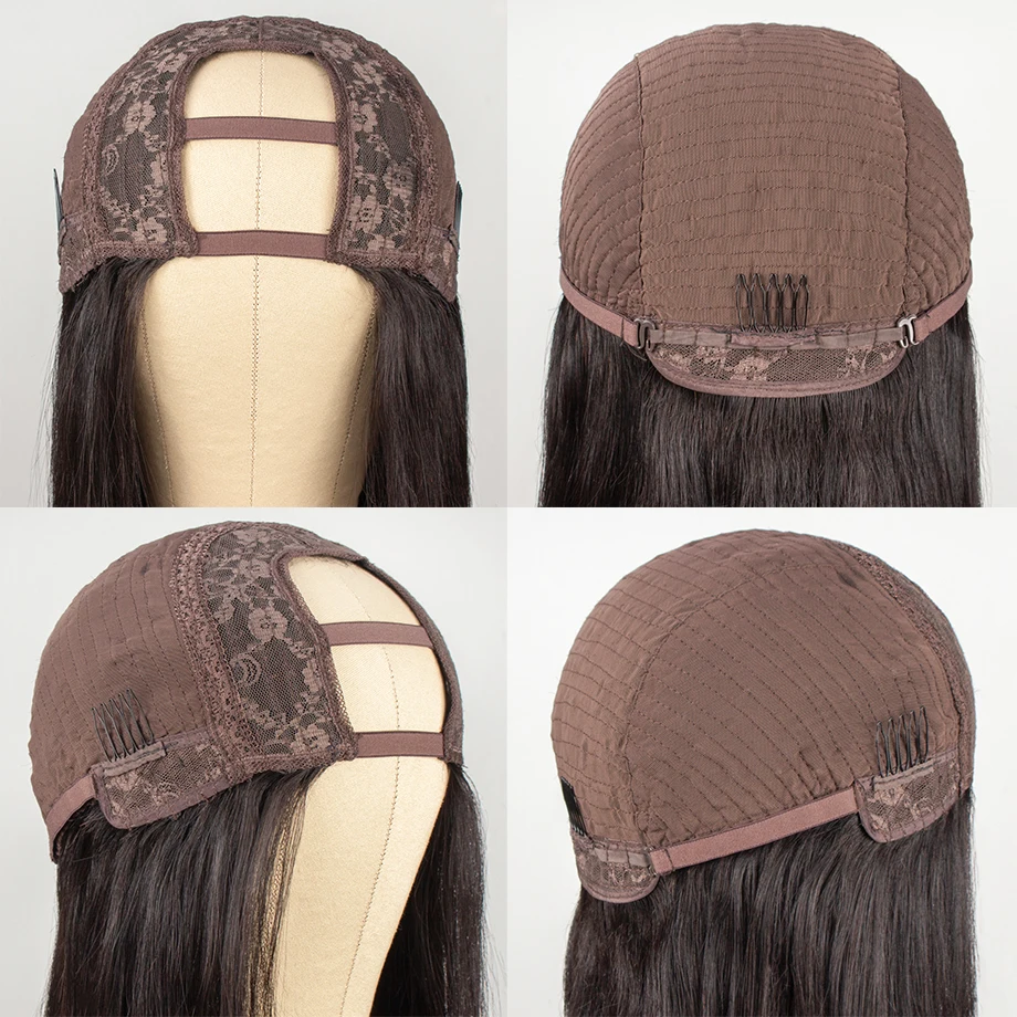 Dollface короткие парики из человеческих волос U часть прямые волосы для черных