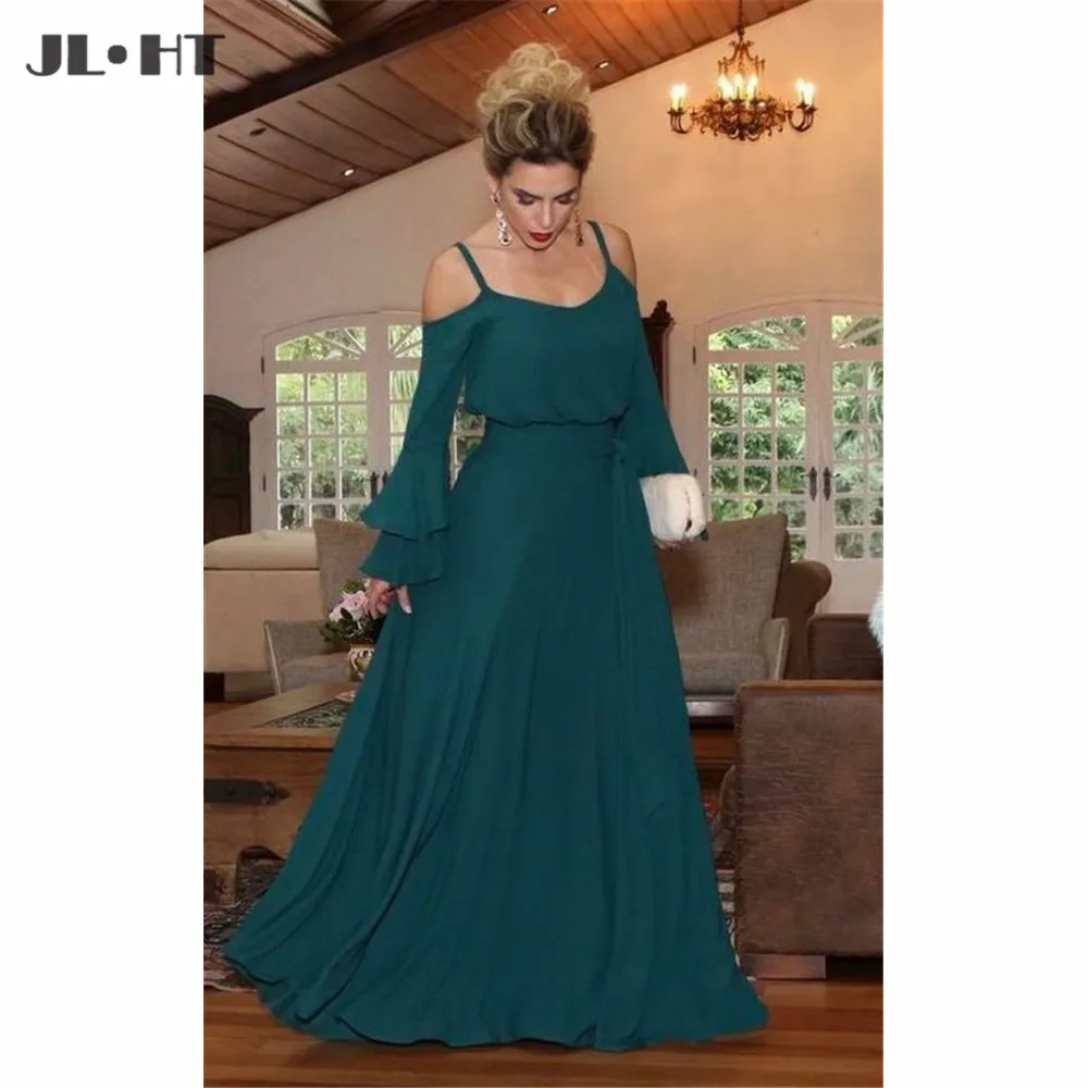 Женское шифоновое платье подружки невесты длинное официальное из шифона на