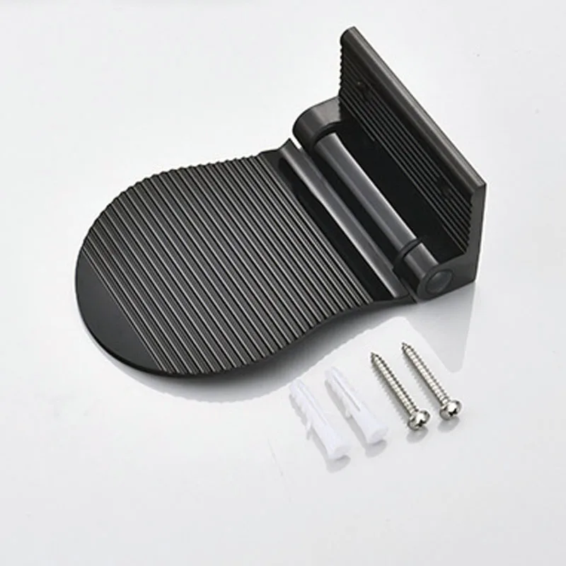 

Anti-slip Bathroom Foot Pedal Wall-mounted Toilet Shower Foot Rest Aluminum Black Silver Pregnant Bath Stool Household Supplies