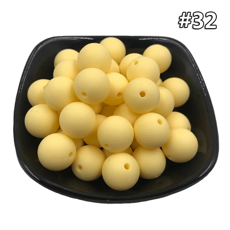 5PCS Beads 32 5 шт. Детские Силиконовые Прорезыватели 19 мм Пищевой бисер без БФА, силиконовый Прорезыватель для зубов DIY ювелирные изделия ожерелье аксессуары для кормления игрушки - Цвет: 5PCS Beads 32