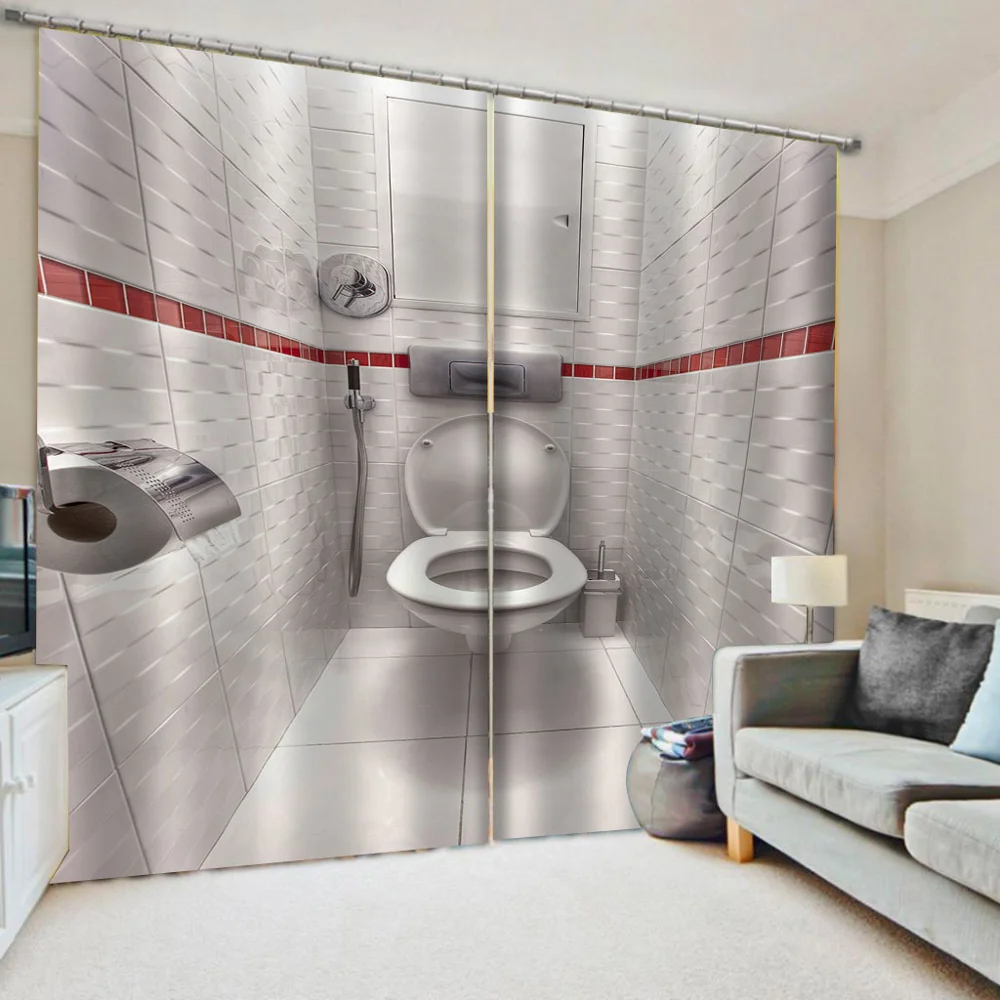 

Customized size Luxury Toilet curtain Bedroom living room windproof thickening blackout fabric