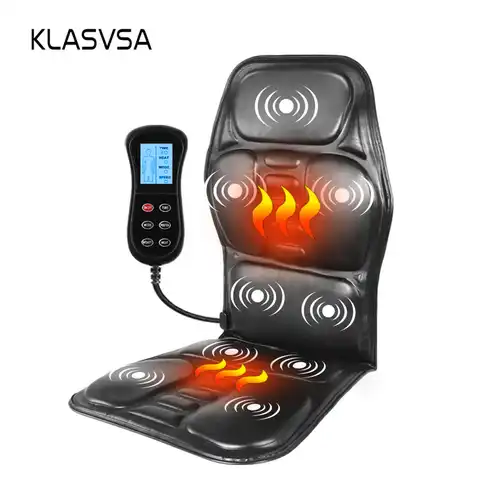 KLASVSA Электрический массажер для спины массажное кресло подушка подогревающий вибратор для автомобиля домашний офис для поясницы и шеи матр...
