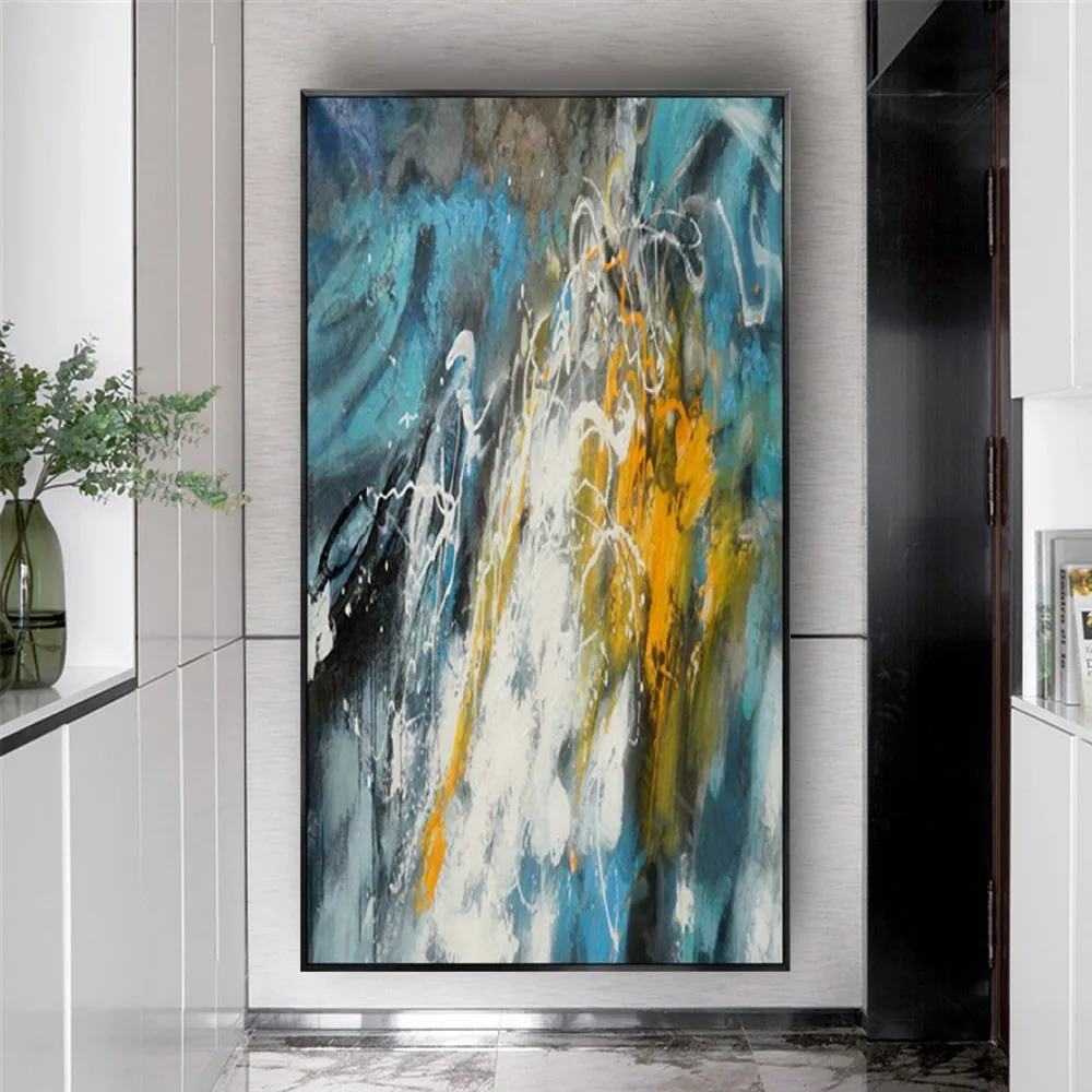 

Ручная роспись, современная абстрактная картина маслом, скребок, настенное искусство, холст, красочные картины для гостиной, отеля, Настенн...