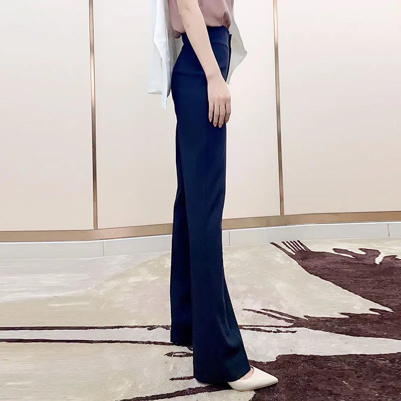 

High Waist Full Length Women Office Flare Pants Straight Tube Wear Female Trousers Business Occupation Fashion Spring&Autumn