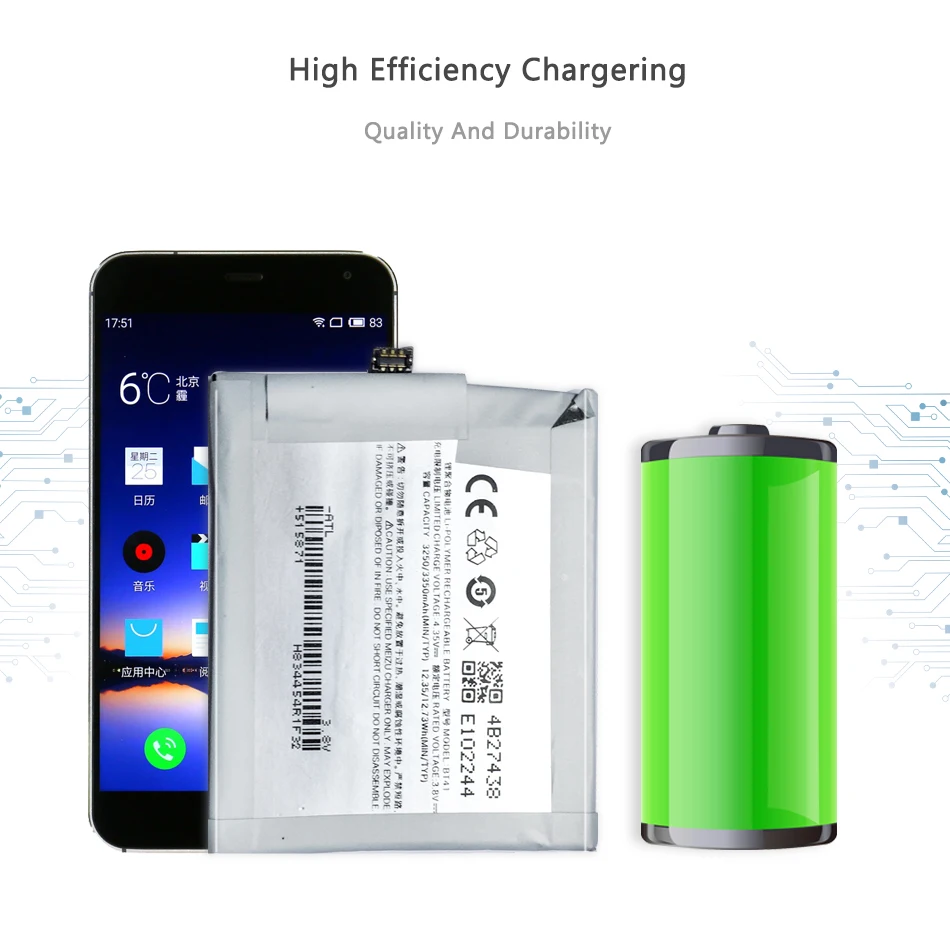 

BT41 Mobile Phone Battery For Meizu Meizy Mei zu MX4 Pro BT 41 BT-41 3350mAh with Track Code