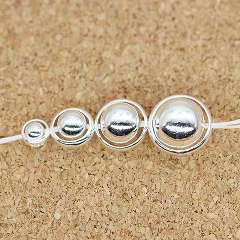 2 шт. обруч из настоящего серебра 925 пробы с бусинами и кристаллами для ожерелья