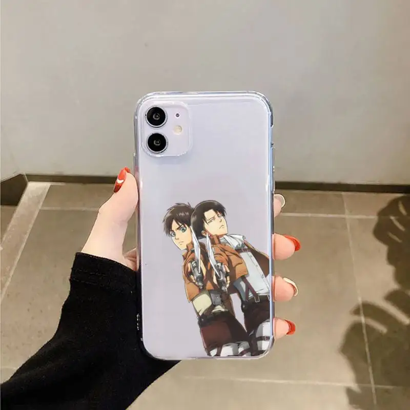 

attack on titan anime Phone Case Transparent for Clear iPhone case 11 12 mini pro XS MAX 8 7 6 6S Plus X 5S SE 2020 XR
