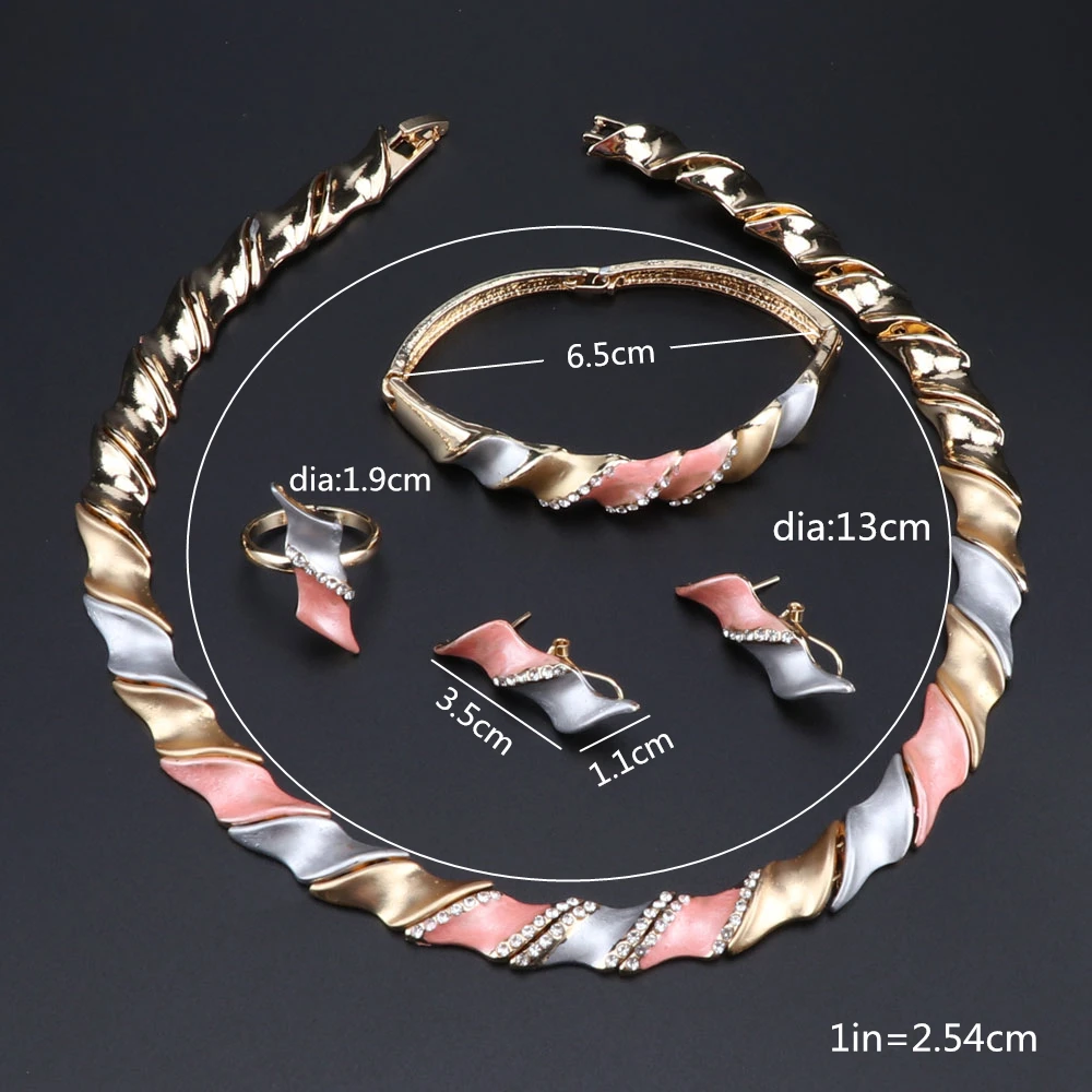 

Free Shipping Valentine's Day Jewelry Set Gift Gold Color Crystal Splice Necklace Earrings Classic Party Jewelry Sets Women
