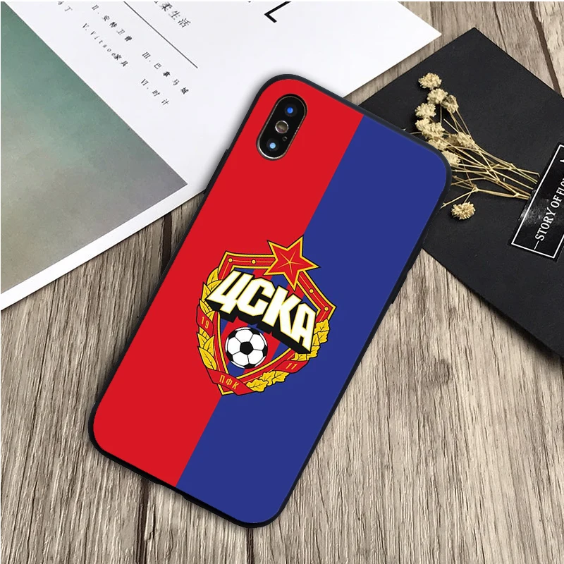 ЦСКА Черный силиконовый чехол для мобильного телефона iPhone 12 XR XS Макс 5 5S SE 2020 6 6S 7 8
