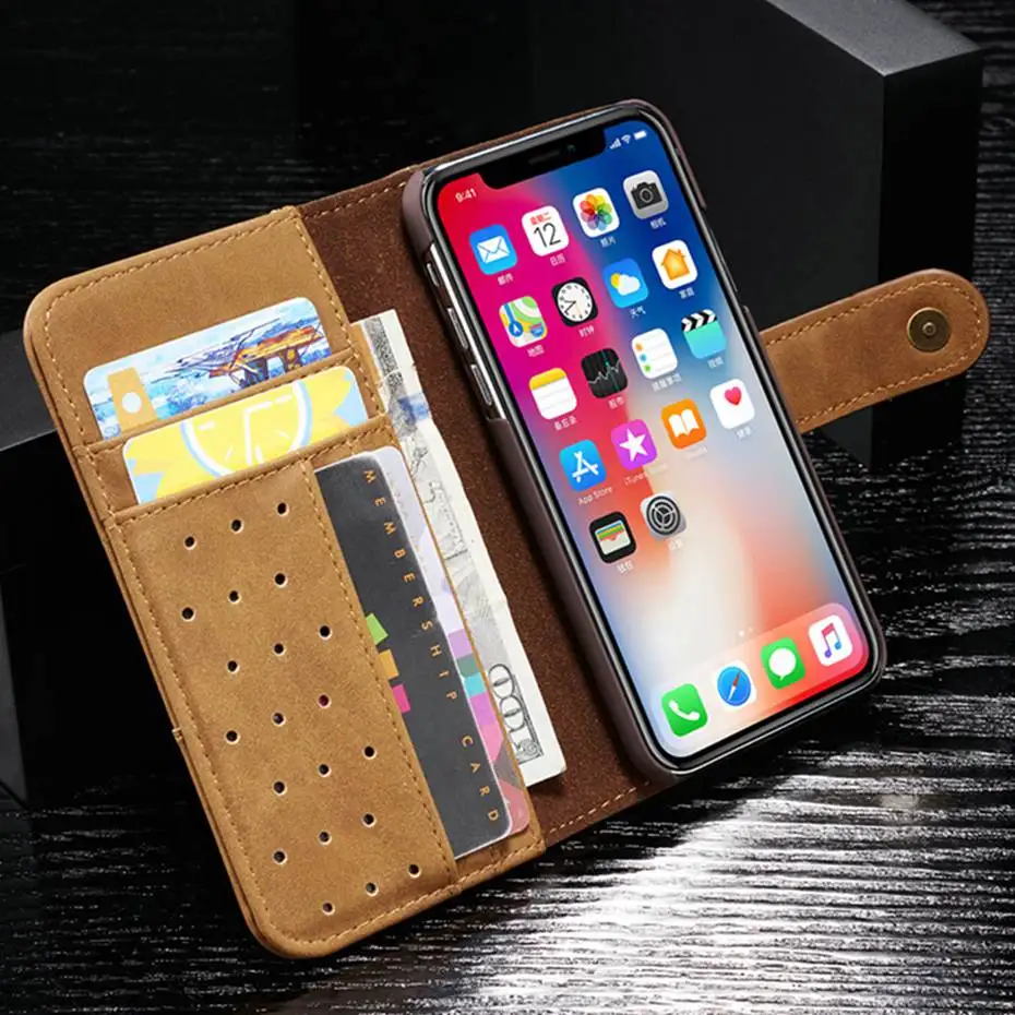 Чехол из натуральной кожи для телефона iPhone 11 Pro Max 5 5S SE 6 6S 7 8 X Plus XS XR XS Max, модный дизайн, Магнитный кошелек, сумка для телефона