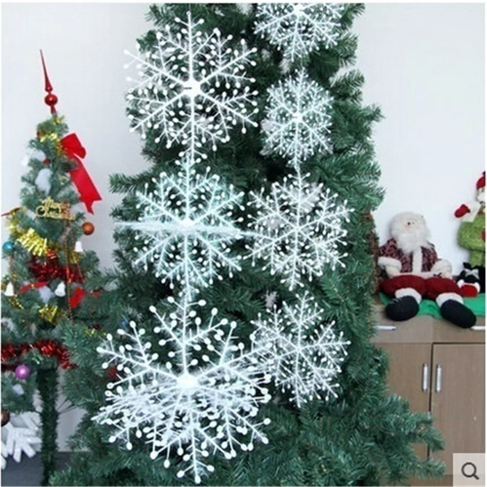 Белая пластиковая подвеска в виде снежинки 8 см/11 см/15 см подвесные Подвески для