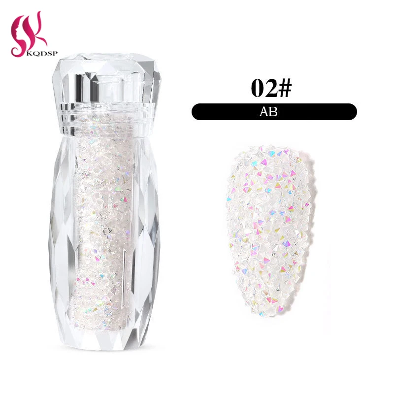 

8 Color Clear Crystal AB Glass Pixie Rhinestones Gold 3D Nail Art Mini DIY Shoes And Dancing Decoration Manicure Accessories