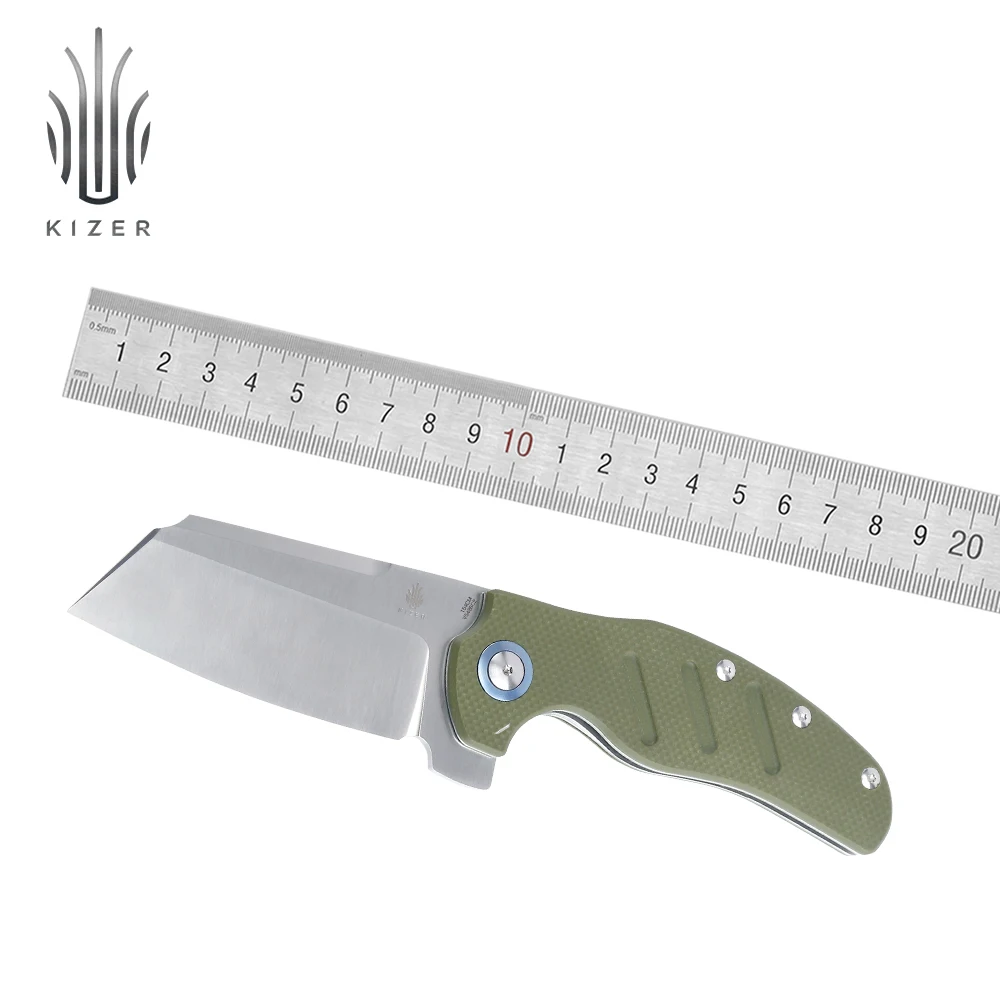 Складной нож Kizer C01C XL для выживания из овчины V5488C2 новый 154 см стали g10