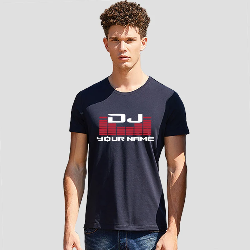 DJ ваше имя для мужчин обычай печать футболка Camiseta Hombre в стиле хип-хоп