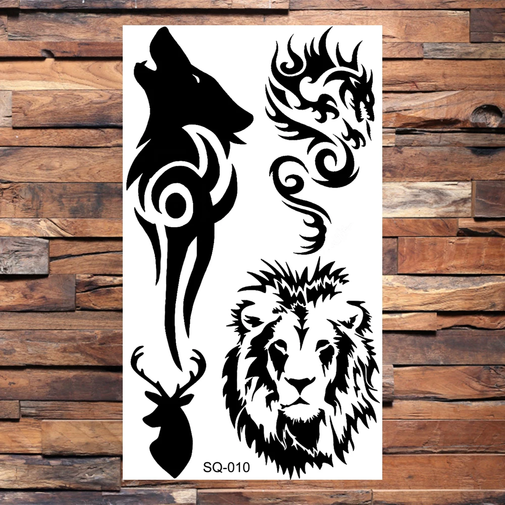 Временные татуировки для взрослых мужчин с черным скорпионом реалистичные