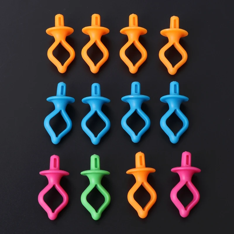 

34YF 12 Pieces Assorted Color Silicone Thread Clips Bobbin Holders Clips Clamps Tool