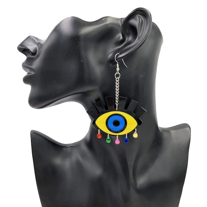 Акриловые Длинные серьги капли в стиле хип хоп для ночного клуба большие женские