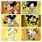 Алмазная живопись, Постер в стиле Диснея Микки и Минни Густава Климта, абстрактное настенное искусство для украшения гостиной и детской комнаты