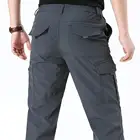 Брюки-карго мужские повседневные, Классические уличные штаны, однотонные, с карманами, плотные дышащие, быстросохнущие, для бега