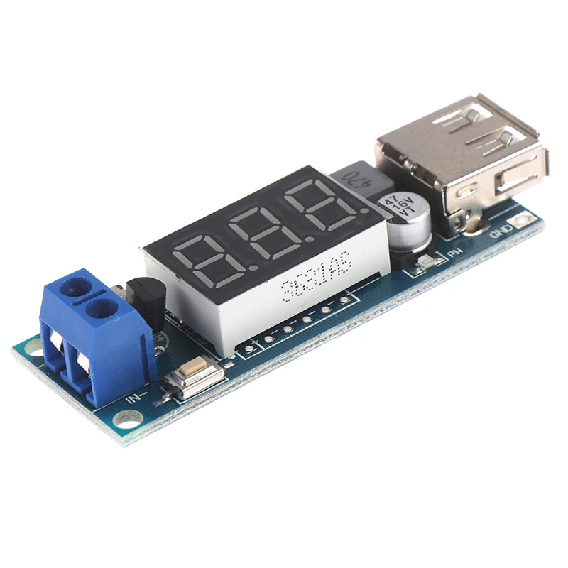 1 Piece DC-DC 6-40V to 5V 2A Step-down LED Voltmeter USB Voltage Converter | Inverters & Converters