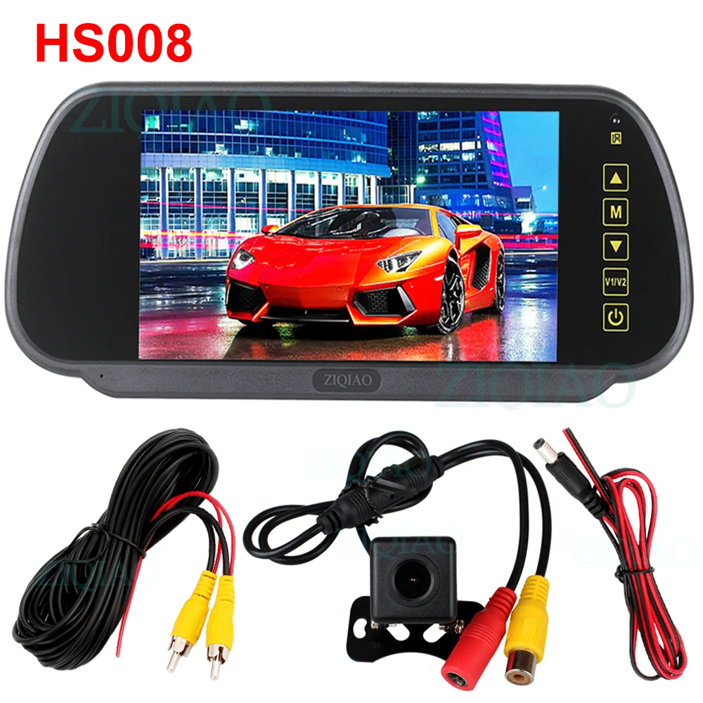 HS008 7-дюймовый TFT LCD Автомобильный Зеркальный Монитор Парковочная Система Дисплей Камера Заднего Вида Парковочная система для - Цвет: HS008