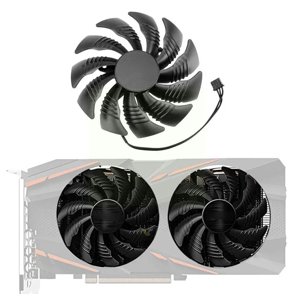 

Черный охлаждающий вентилятор для ноутбука подходит для Gigabyte Gtx 1060 1070, охлаждающий вентилятор для графической карты T129215su I2b1