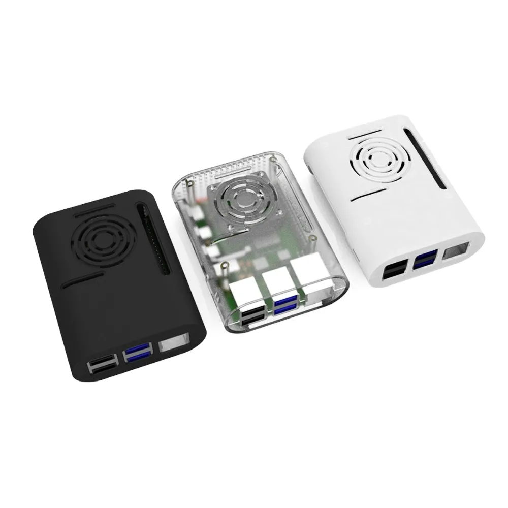 Чехол для корпуса Raspberry pi 4B прозрачный черный корпус с охлаждающим вентилятором 4