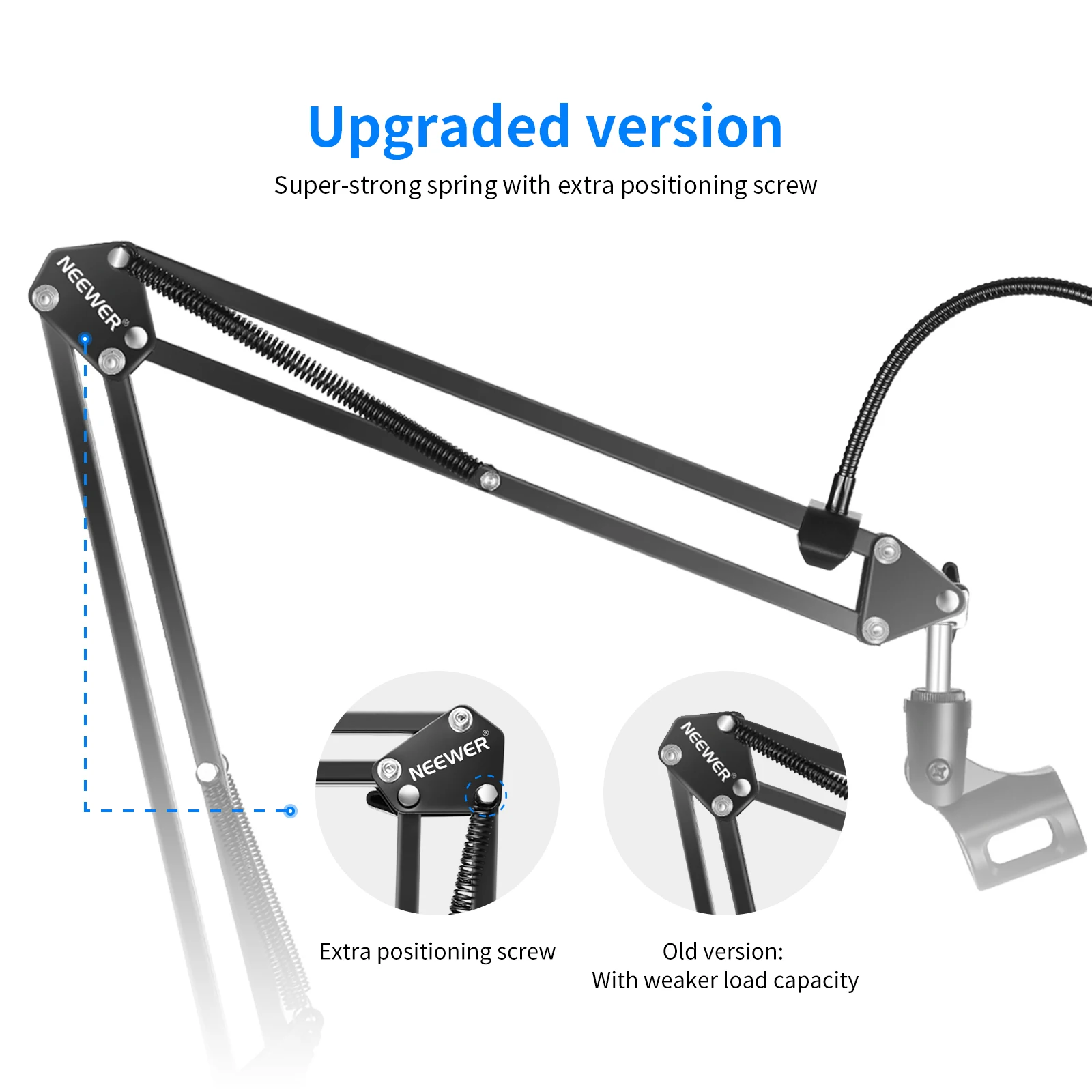 neewer nw 35 microphone stand with microphone windscreen foam suspension boom scissor arm stand for blue yeti snowball yeti x free global shipping