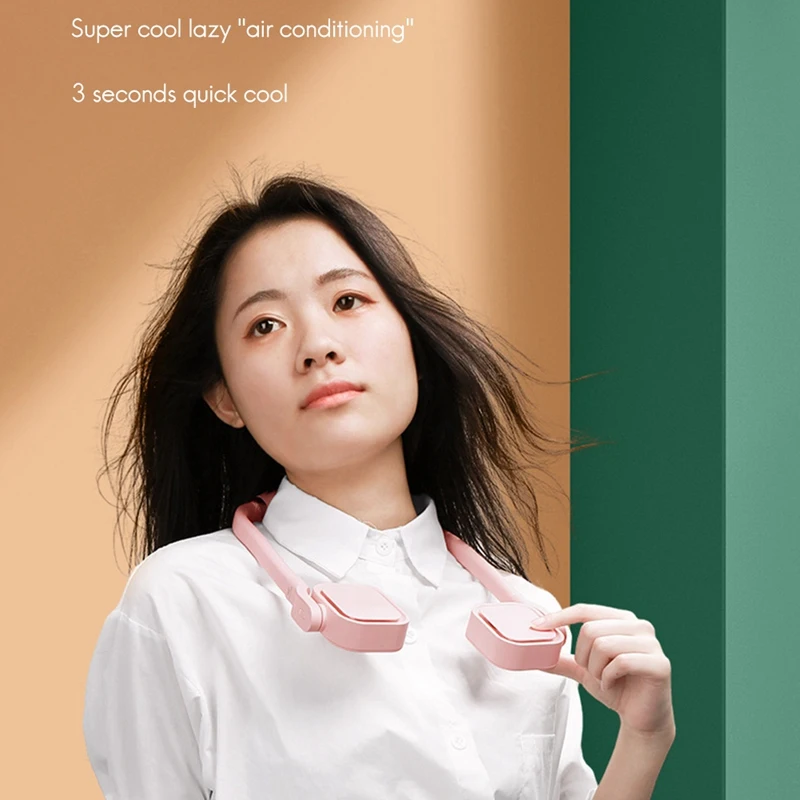 

Air Cooler Hanging Neck Fan with USB Rechargeable Portable Fan Strong Wind Lazy Outdoor Sports Bladeless Fan