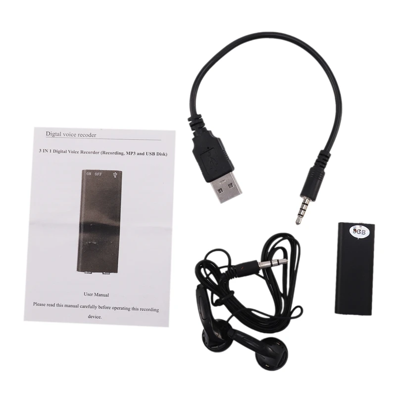 8GB Mini o Voice Recorder USB Flash Professional Digital HD Dictaphone Recording Pen Denoise Long-Distance MP3 Music Player | Электроника