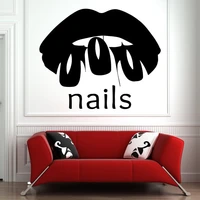wall decals beauty salon vinyl sticker nail salon manicure shop mural wall stickers bedroom girl lip art pattern removable b089