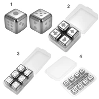 80hot1 set ice cubes anti deformation reusable stainless steel quick cooling whiskey chilling stones for bar