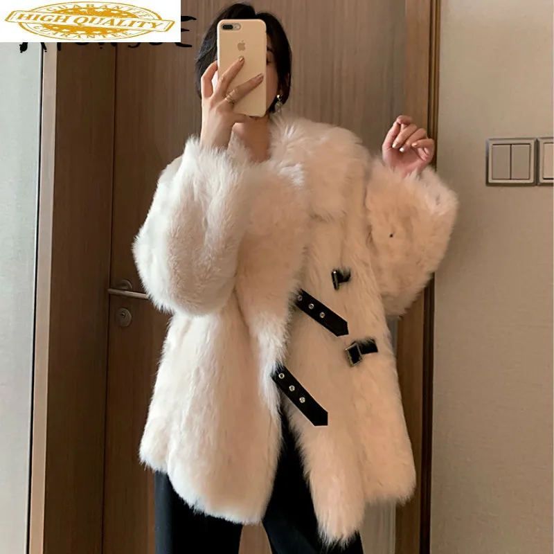 Женское пальто из натурального меха 100% шерсть женская одежда 2020 парка зимнее