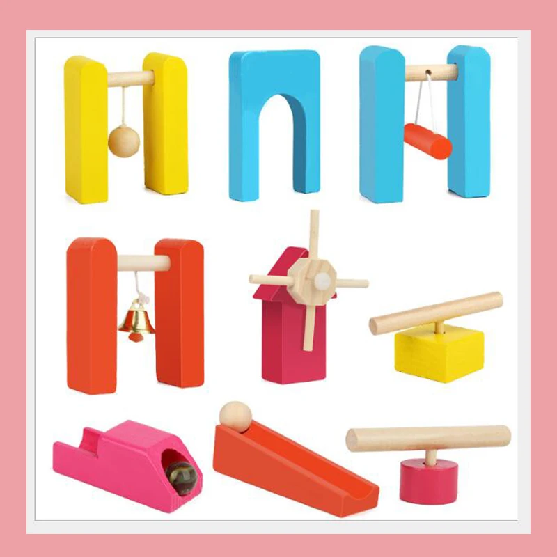 1 Набор деревянных принадлежностей домино для детских игр Монтессори|Деревянные