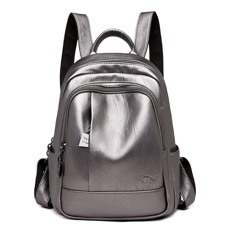 Женские мягкие кожаные рюкзаки, высокое качество, рюкзак Mochila Feminina, школьные сумки для девочек-подростков, рюкзак для путешествий, Sac A Dos - Цвет: Bronze
