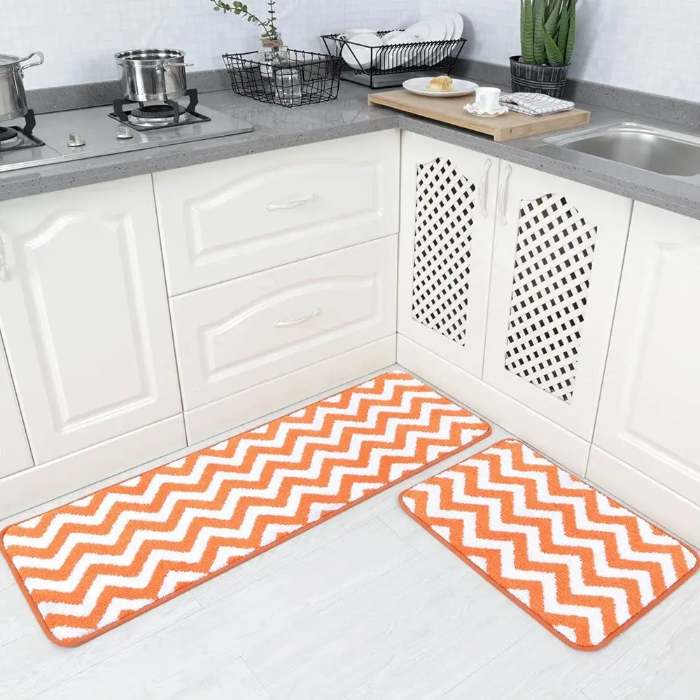 Длинные кухонные коврики Carvapet нескользящий коврик из микрофибры с шевроном