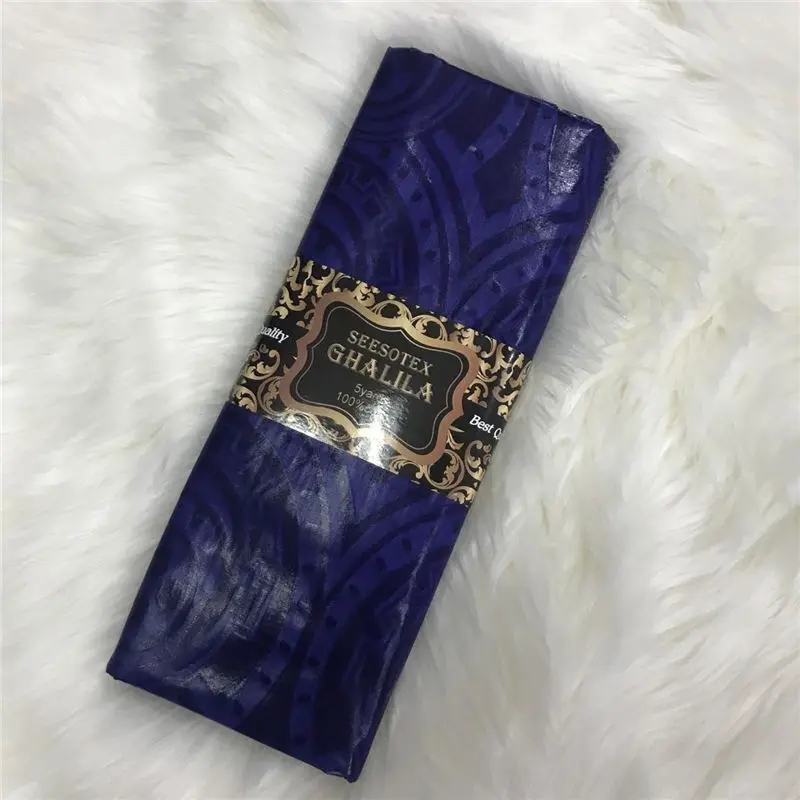 100% хлопок африканский Базен Riche Brode ткань ручной работы 5 ярдов Damask Shadda морская