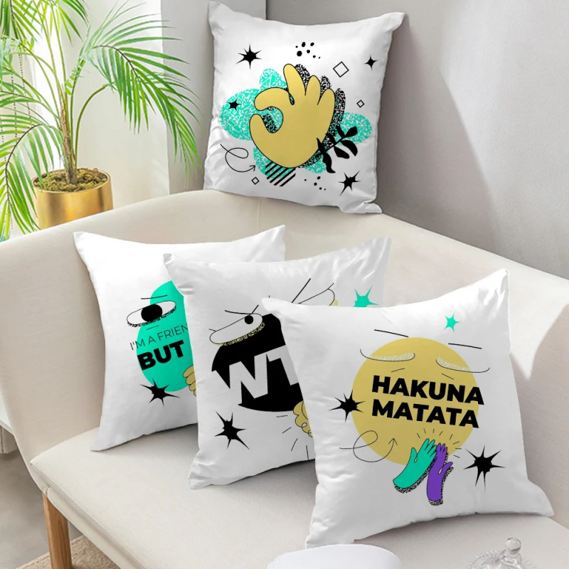 Мультфильм уход за кожей лица жест печати диванные подушки декоративные