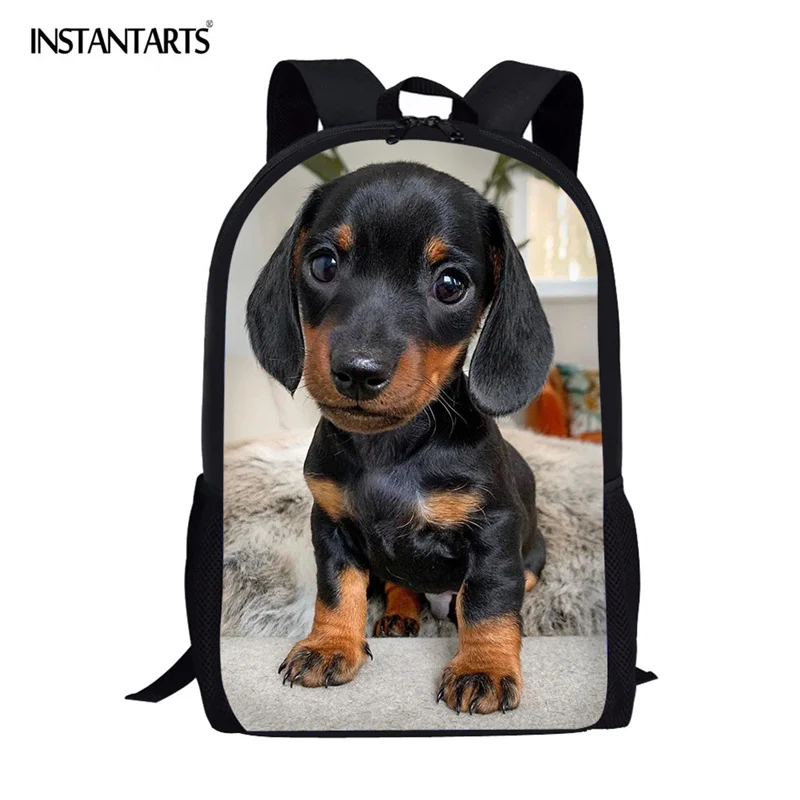 

INSTANTARTS Children School Bags Comfortable Satchel Primary School Bookbags Dachshund Dog/Puppy Printed Girls Boy Shoulder Bag