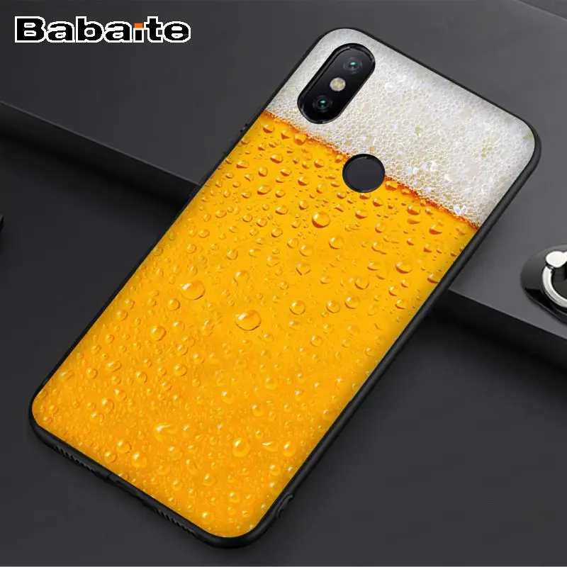 A8 beer foam Black TPU Soft Phone Case Cover For redmi 7 5plus 5A 6pro 4X note5A note6pro note7 funda - Цвет: A8