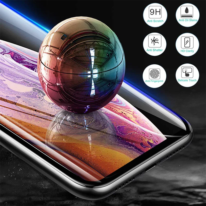 100D закругленные края полное покрытие Защитное стекло для iPhone 7 8 6 6S Plus 11 Pro защита экрана iPhone X XR XS Max 11 стекло