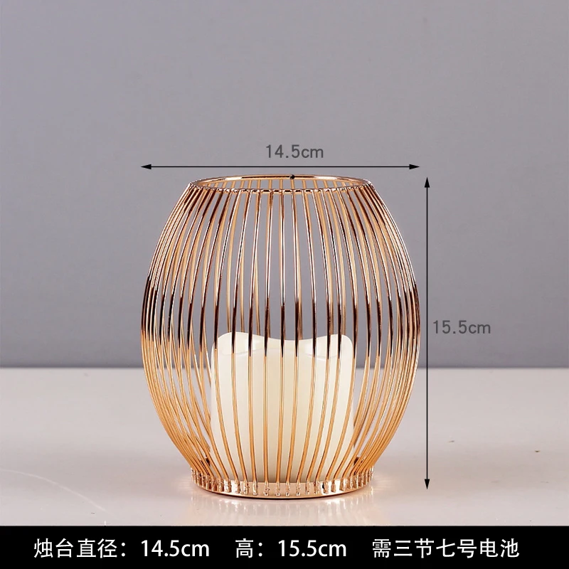 

Wrought Iron Scented Candle Holder Simple Modern Light Luxury Hollow Candle Holder Romantic Dinner Bougeoir Home Decor DF50ZT