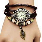 Часы наручные женские многослойные, повседневные винтажные с браслетом из искусственной кожи, с бабочкой