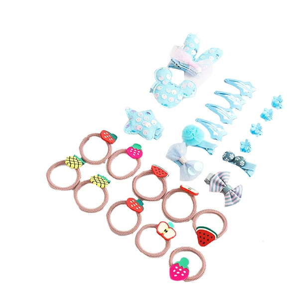 

Tie Hair Rubber Band Girl Headdress Hairpin Clip Cute Girl Child Hairpin Headdress Gift Set D