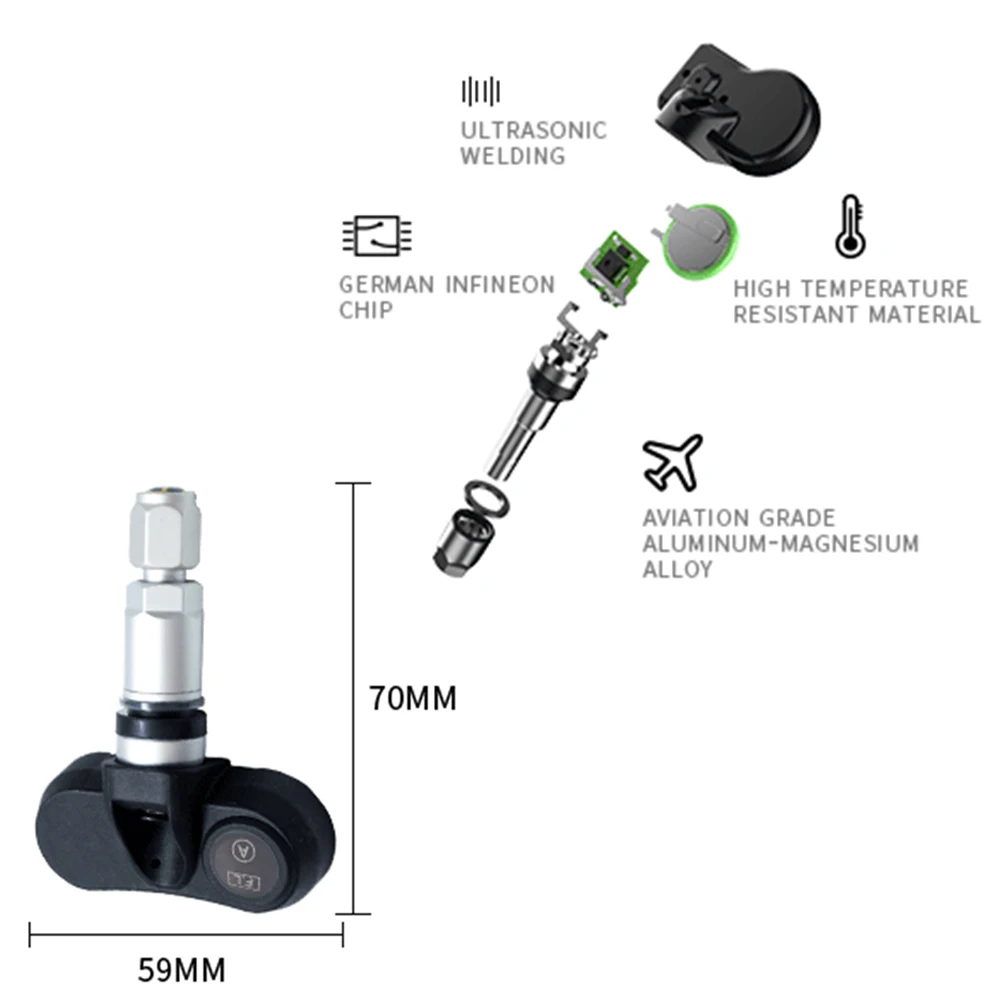 

Wireless Solar TPMS LCD Tire Pressure Monitoring System + 4 External Sensor Car Maintenance Digital Gauge Monitor System