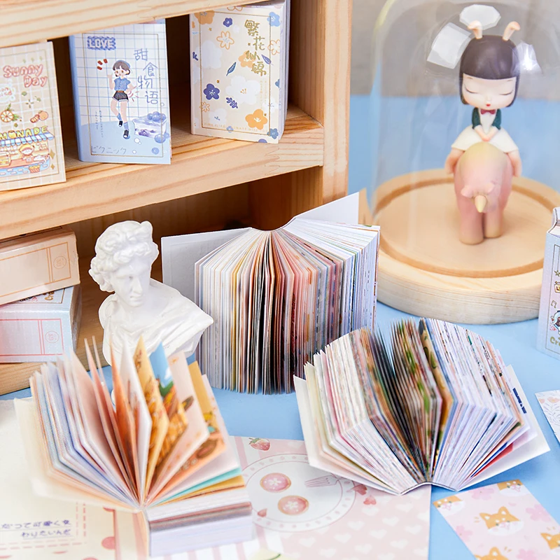 

Journamm 200pcs Kawaii Paper Cards Memo Pad Kraft Cards for Deco Stationery LOMO Cards Stationery Notepad School Post It Notes