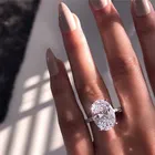 Milangirl свадебное кольцо Простые минималистичные обручальные кольца с пасьянсом овальный CZ камень зубец Установка обручальные кольца